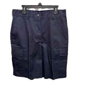 EDWARDS Shorts Navy Blue Uniform 4 Cargo Zip New Pockets Buttons School Work 28”